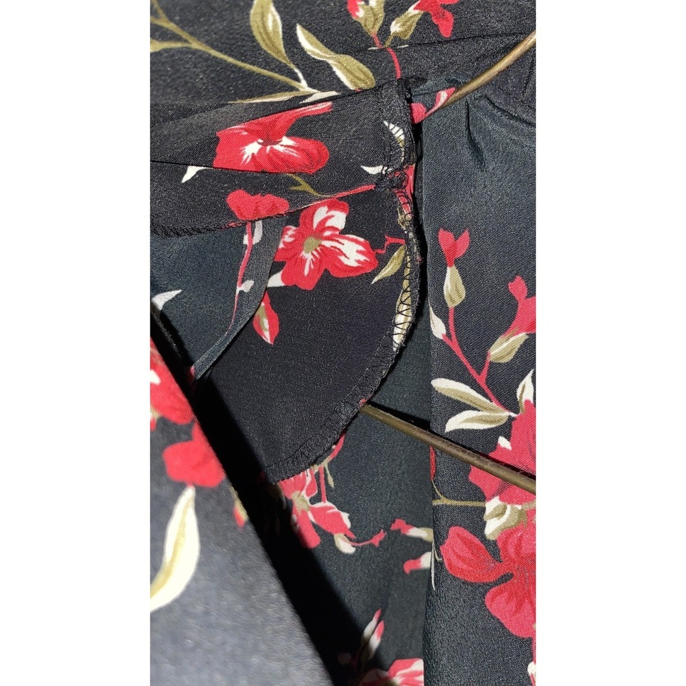Vtg 1970s Sue Brett Collection Black& Red Floral Dress Plus Size 2xl - Picture 3 of 6
